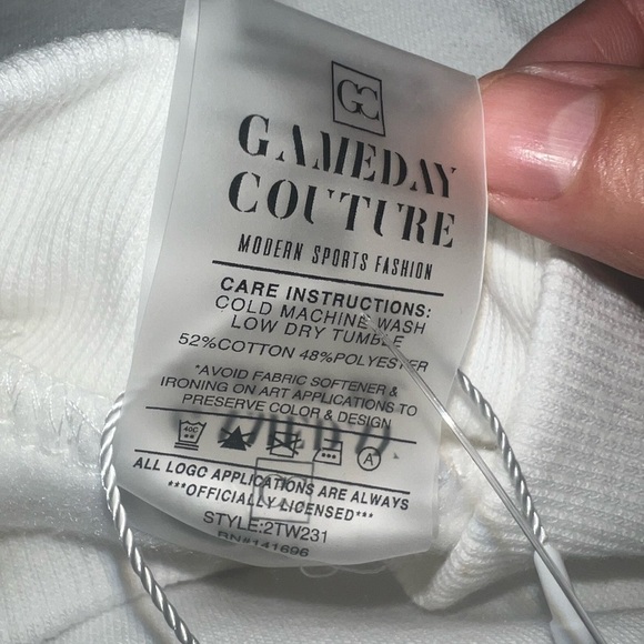 Classic White Turtleneck Sweater with Maroon Logo - Picture 8 of 16